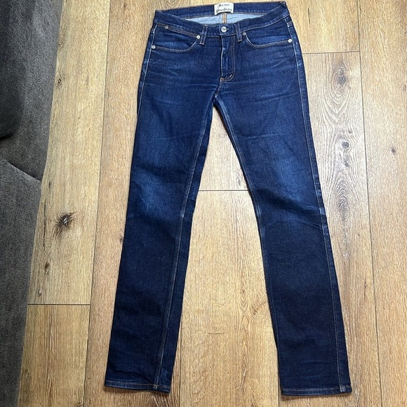 Acne Studios Max Raw Slim Straight Jeans Size 29 - Picture 2 of 9